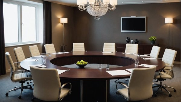 Table ronde pied central: élégance et fonctionnalité en réunion